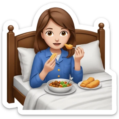 everyday life, food, sleep, work, girl, brown hair sticker