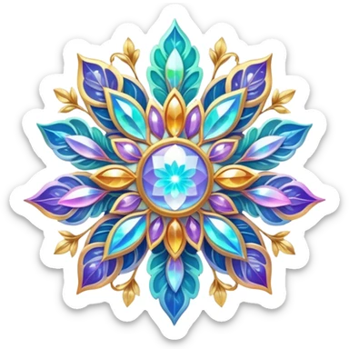 Epic divine legendary celestial flowery complex detailed iridescent aesthetic-scenery-Decorations sticker