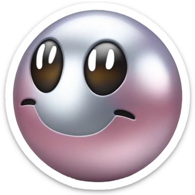 Metal cute Kirb ball driving on 4 car wheels sticker