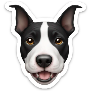 Black and white american bull terrier  sticker