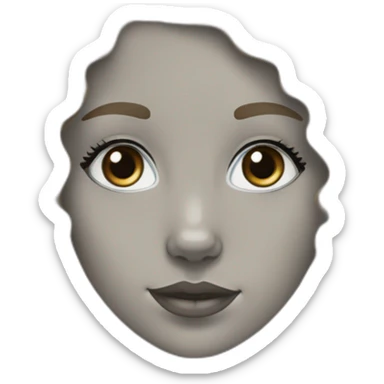 A black and grey golden doodle with a white girl with straight brown hair and blue eyes sticker