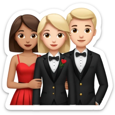 three people: two guys, one girl

they're in love, they're dressed sticker