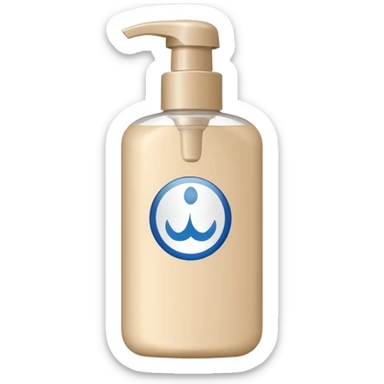 beige body wash bottle sticker