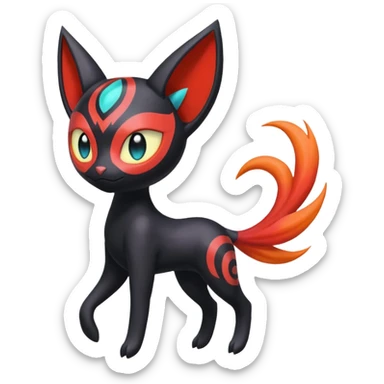 Colorful Meloetta-Litten-Darkrai-Pokémon-Fakémon-fusion-hybrid-creature sticker