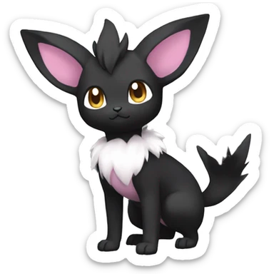 Dark Black Kawaii Eeveelution-Cute-Pokémon-fusion full body sticker