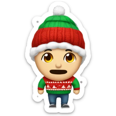 Rampage character icky with Christmas jumper sticker