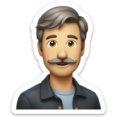 emoji normal avec une petite moustache sous le nez sticker