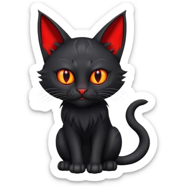 A 3D demoniac cat sticker