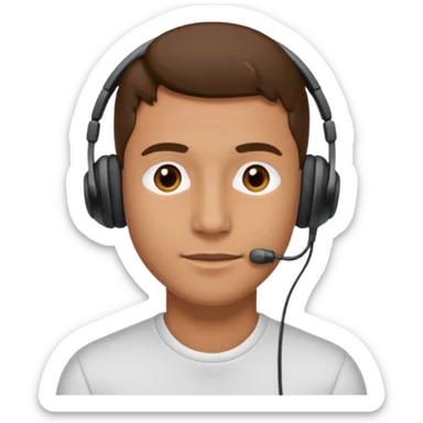 Man with ear buds sticker