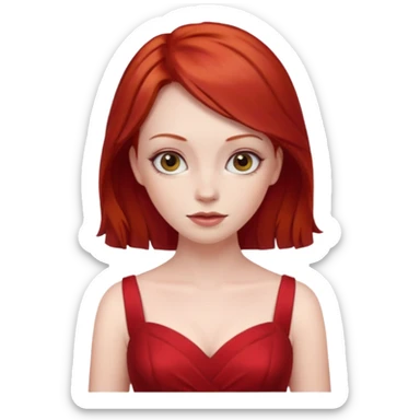 lady in red clothes , ed hair sticker