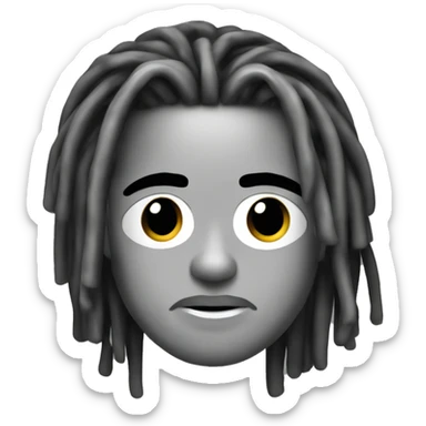 brad pitt with dreadlocks black and white sticker