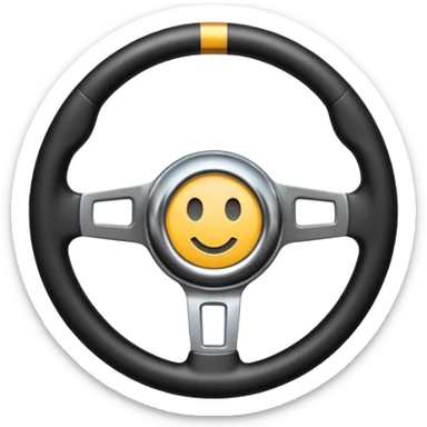 steering wheel with a check mark sticker