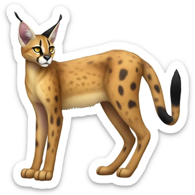 Epic Edgy Colorful ethereal eldritch Vernid-Caracal-Serval-Fionbri full body sticker