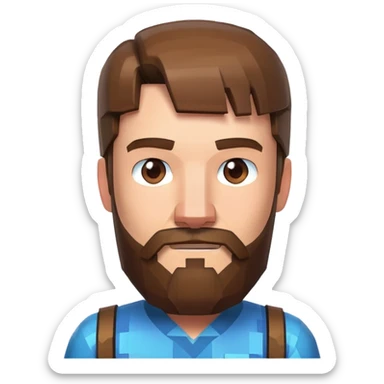 Steve from Minecraft movie with beard sticker