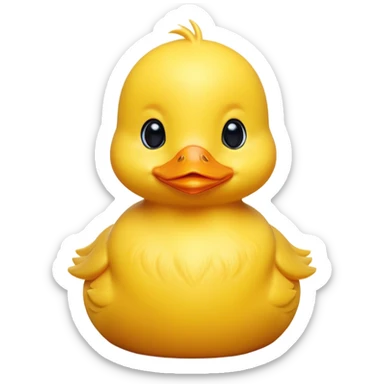 Cinematic Noble Yellow Baby Duck Portrait Emoji, Poised and regal, with a tiny, delicate build and a vibrant, well-groomed bright yellow downy coat, deep-set soulful bright eyes, Simplified yet sharp and sophisticated features, highly detailed, glowing with a soft, dignified glow, high shine, intelligent and charming, stylized with an air of youthful elegance, focused and attentive, soft glowing outline, capturing the essence of a watchful and confident little duckling, so majestic it feels as though it could peep out of the screen with effortless authority! sticker