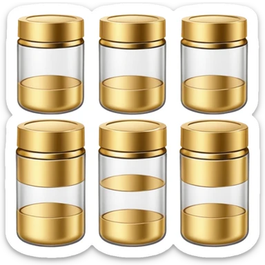 PVarios rodutos de beleza com tampa dos potes dourados e fundo transparente pra usar como figurinha sticker