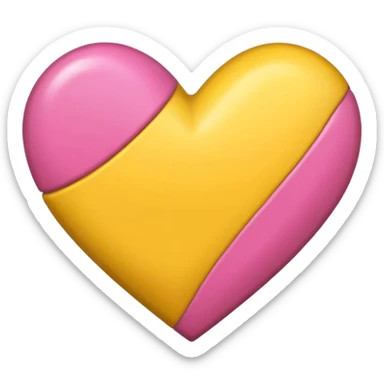 Yellow, Pink and chocolate heart sticker