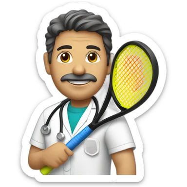 Spanish doctor playing paddle tennis sticker