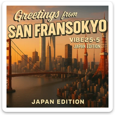 Add the words: Greetings from San Fransokyo!  VIBE25-5, Japan Edition sticker