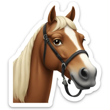 A horse with a handlebar mustache  sticker