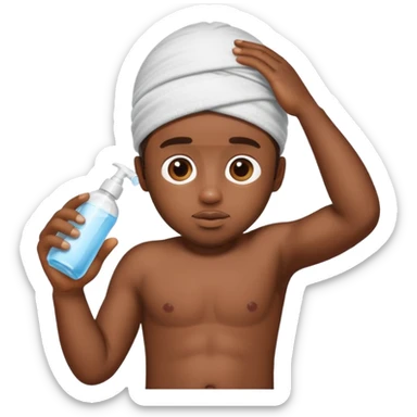 Diddy holding baby oil while having underwear on his head sticker