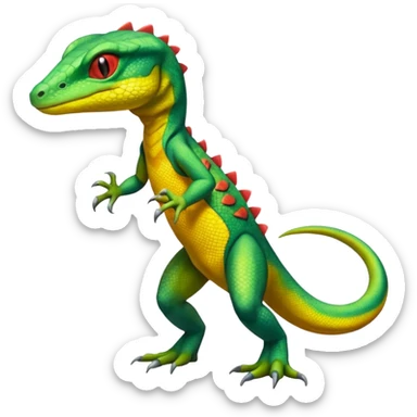 Genesect-lizard-Salandit-Gecko-Treecko-Kecleon-Fakémon-Pokémon-hybrid-creature (full body)  sticker