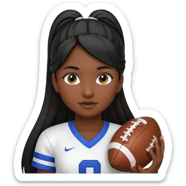 girl tha plays football black hair long pony tail white sticker