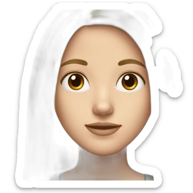 One white girl with long straight very light brown hair and gray eyes sticker