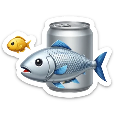 create a can of fish emoji sticker