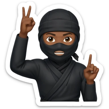 Crea un memoji con este emoji 🥷🏽 y este👈🏽 sticker