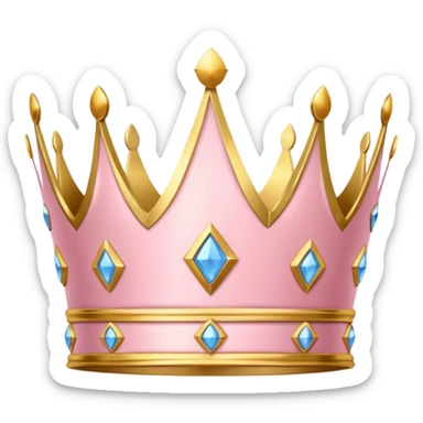 A luxurious light pink crown with golden accents and elegant details, featuring a prominent empty space  sticker