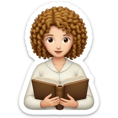 Woman curly hair reading bible sticker