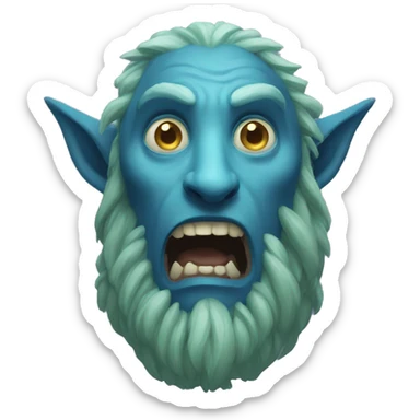 surprised stunned, firbolg spectral giant blue sticker
