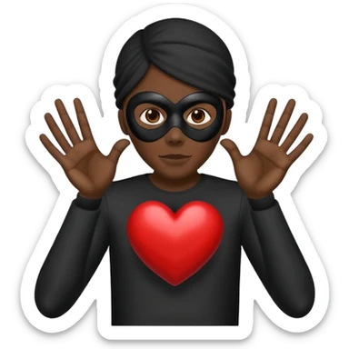 Emoji combination 💀 and 🫶🏿 sticker