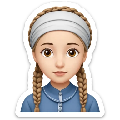 young modest jewish girl braids sticker