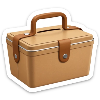 create an emoticon of a retangular lunch box made of kraft paper, 
The lunch box should be the most similar to this real one..
https://i.postimg.cc/FKcHz1tk/Screenshot-2025-11-11-alle-16-06-29.png

Can get more images of the box from this instagram account https://www.instagram.com/chefaporterbr/ sticker