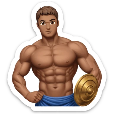 create a  upper body of muscular men greek statue in full chrome sticker