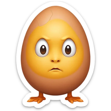A really big egg with a really big forehead and a double chin with legs sticker