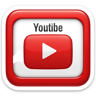 YouTube verified badge emoji, white checkmark in a red rounded rectangle, clean, no text sticker