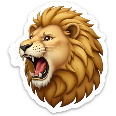 A the biggest, baddest, strongest lion roaring sticker