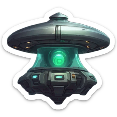 alien UFO scifi roguelike rpg style inspired by slay thee spire sticker