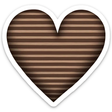 Brown pinstripe heart sticker