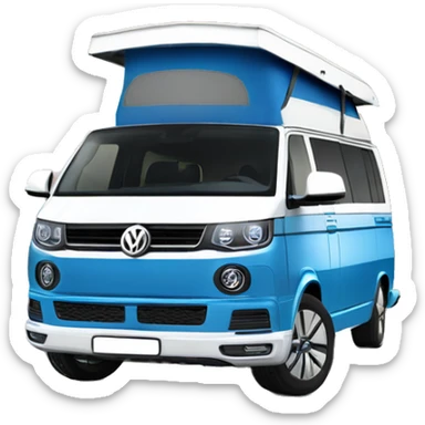 VW T6.1 California camping bus VW blue white sticker