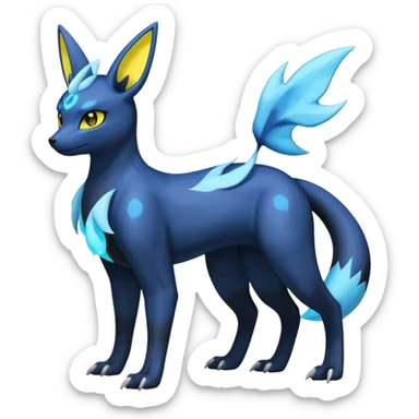 Manectric-Electrike-Lugia-Umbreon-Fakémon-hybrid-creature (full body), 4 legs sticker
