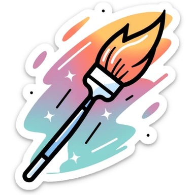 elegant color palette with paintbrush sticker