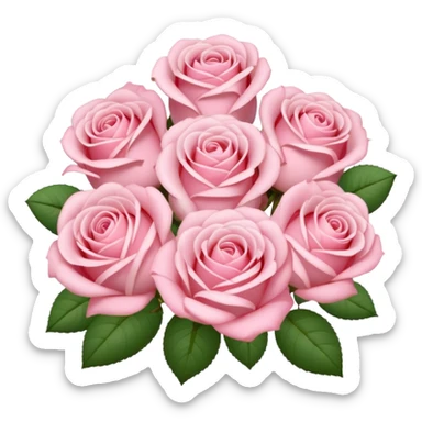 bouquet of pastel pink roses sticker