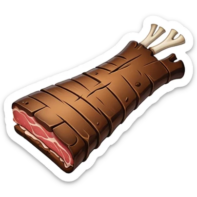 a single smoked beef rib thinner with the bone sticker