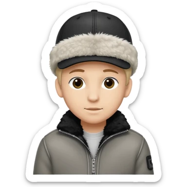 Cappellino New Era New York nero e persona con giubbotto di pecora grigio la pelliccia anche dove la zip sticker