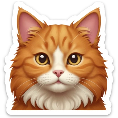 cinematic-adorable-big-eyed-fluffy-solid ginger-persian-cat-portrait-emoji,-head-tilted-playfully-with-a-sweet-expression,-fluffy-solid ginger-fur,-simplified-yet-irresistibly-cute-features-with-large,-expression, solid ginger cat sticker