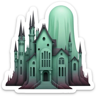 Ghostly Pastel Black Green Greyish Reddish Spectral Gloomy Dusky Dystopian Apocalyptic Aesthetic Scenery Deco sticker